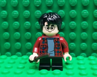 LEGO® Harry Potter in Dark Red Flannel with Wand, Minifigure, LEGO® Minifig, LEGO® People