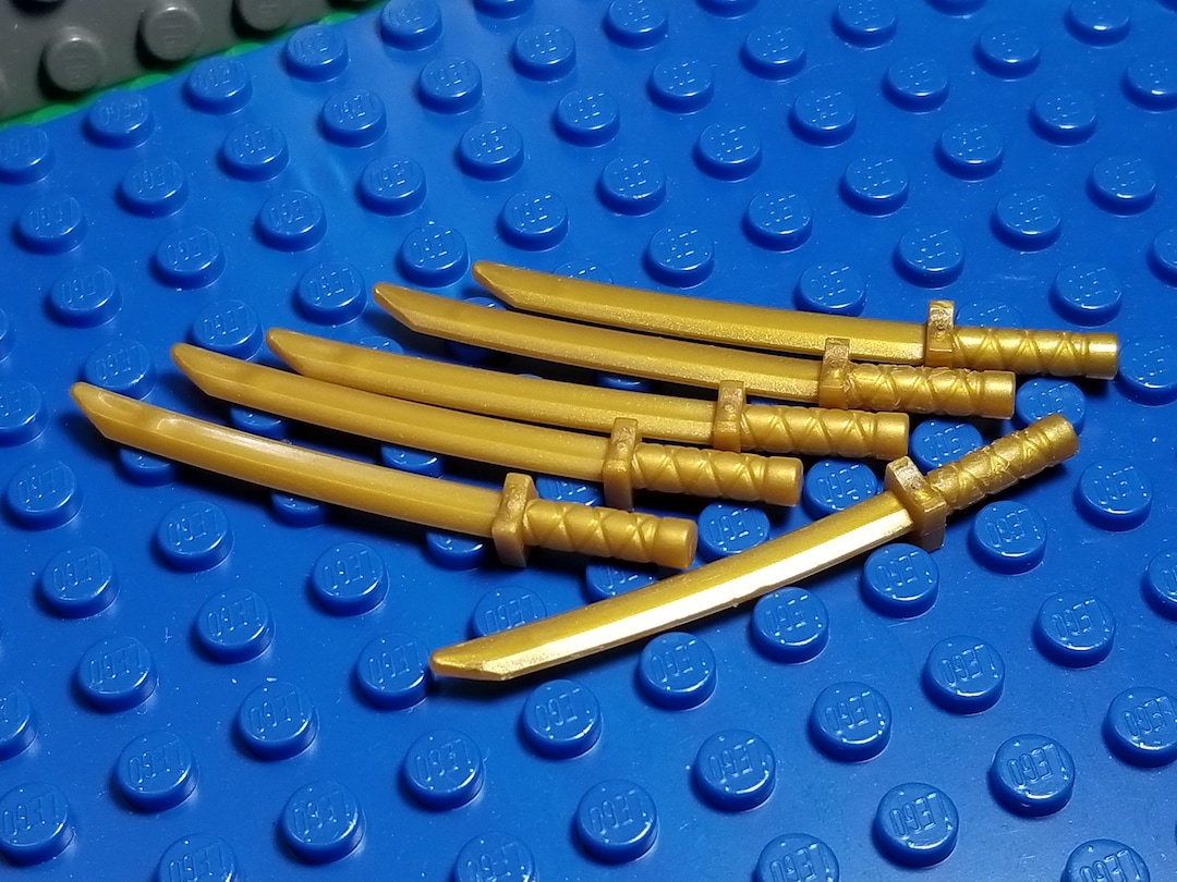 LEGO® Pearl Gold Ninja Sword Weapon Pack of 6, Ninjago, Ninja