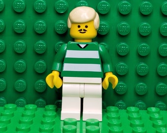 LEGO® Sports Soccer Soccer Player Green and White Stripes on Front, Number 9 on Back, Minifigure, Minifig