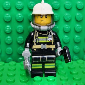 LEGO® Fire Fighter Fireman Firefighter Fire Male with Mask, Airtank and Tools, Minifigure, Minifig, LEGO®