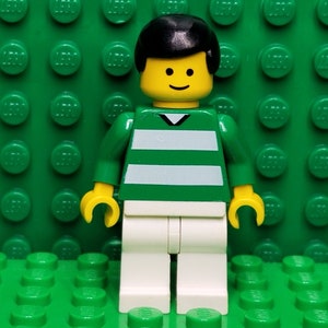 LEGO® Sports Soccer Soccer Player Green and White Stripes on Front, Number 7 on Back, Minifigure, Minifig