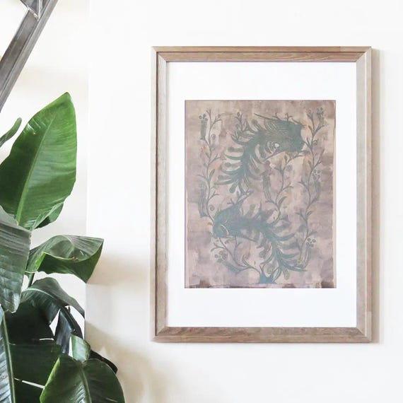 メキシコ アマテ絵画 木の皮 フレーム付き メキシコのアマテ鳥の絵画：木枠