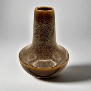 Mid-Century Brown Drip Bud Vase