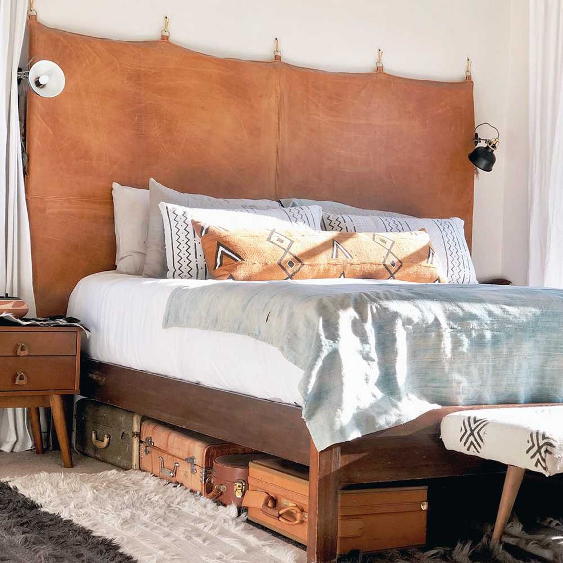 Leather Hanging Headboard KING Leather Headboard Bedroom Etsy