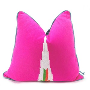 Modern Mexican-Fuschia Pink Diamond Serape Pillow