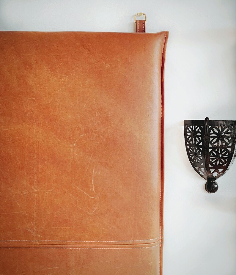 Leather Hanging Headboard With Straps Whiskey/Tan/Honey/Brown Etsy