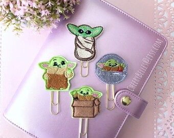 Baby Alien Planner clip, green alien Planner Clip, Yo Da Planner Clip