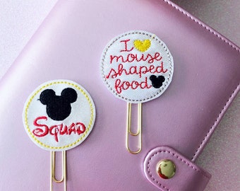 Mouse Planner clip, I Love Mouse Shape Food Planner Clip, Mouse Squad Planner Clip