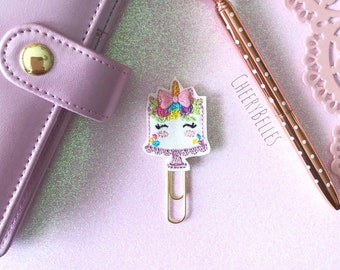 Unicorn Cake Planner clip, unicorn Feltie, Unicorn Appliqué