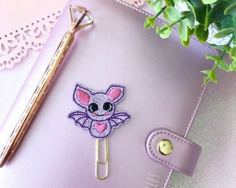 Baby Purple Bat Planner clip, Baby Bat Feltie