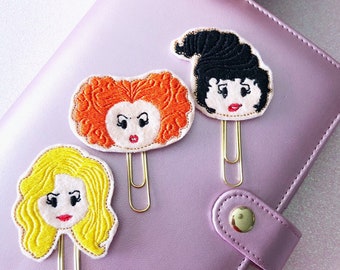 Witches Planner clip, Mary Witch Planner Clip, Winnie Witch or Sara Witch, Villains Planner Clip