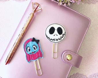 Inspired Skellington Planner clip, Inspired Sally Planner Clip, Nightmare Before Christmas Planner clip