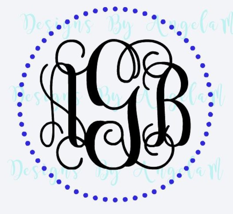 SVG Circle Dot Frame Monogram Initials SVG Digital Cutting - Etsy
