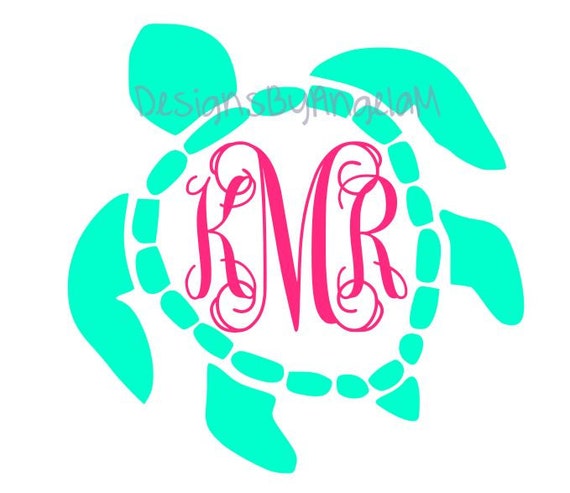 Download Sea Turtle Frame Monogram Initials Svg Digital Download Etsy