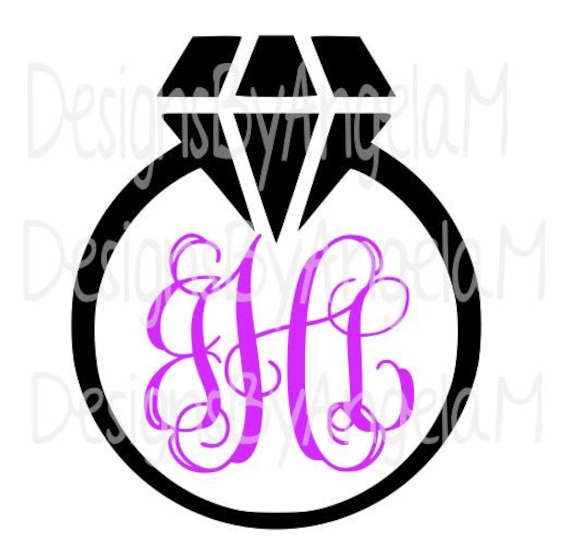 Download Wedding Ring Monogram Initials Svg Digital Cutting File Etsy