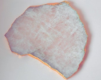 Tabla de quesos de ágata de cuarzo rosa