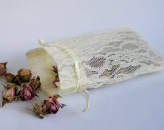 Lace Drawstring Bag Wedding Rings