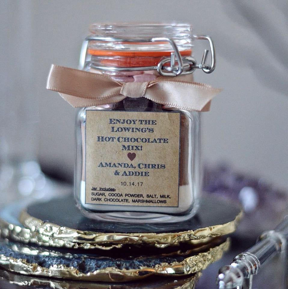 Hot Chocolate Jar Wedding Favour x50