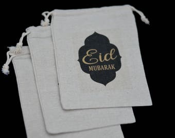 Eid Mubarak Drawstring Bag