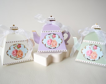 Teekanne Party Favor Box Brautdusche, High Tea