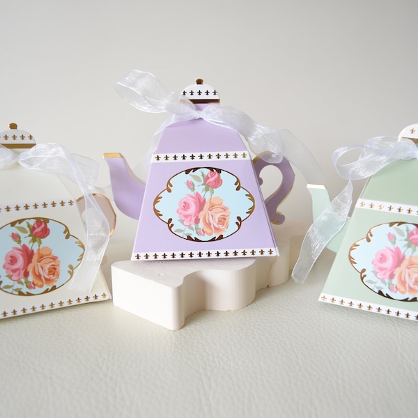 Teapot Party Favour Box Bridal Shower, High Tea