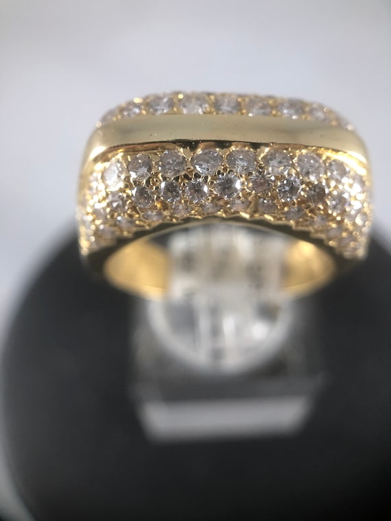 Pave Diamond Ring Custom Made, Ladies 18K Yellow G