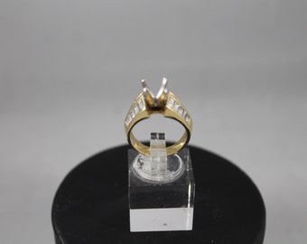 14K Y/G Diamond Engagement Ring Mounting for a 1.5ct - 2.0ct Diamond