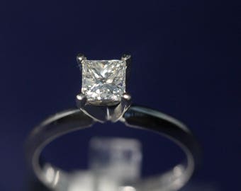 Princess Cut Engagement Ring .62ct  Diamond in a 14K White Gold Setting