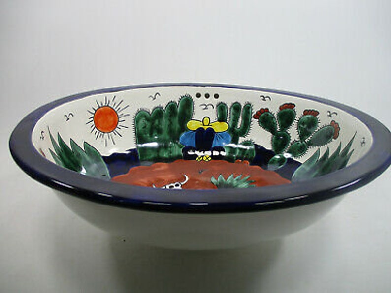 21 X 17 TALAVERA SINK drop in or undermount mexican bathroom handmade ceramic