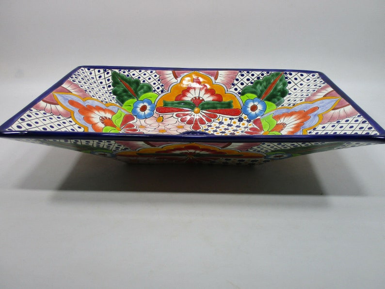 21 RECTANGULAR TALAVERA SINK vessel mexican bathroom handmade ceramic folk art