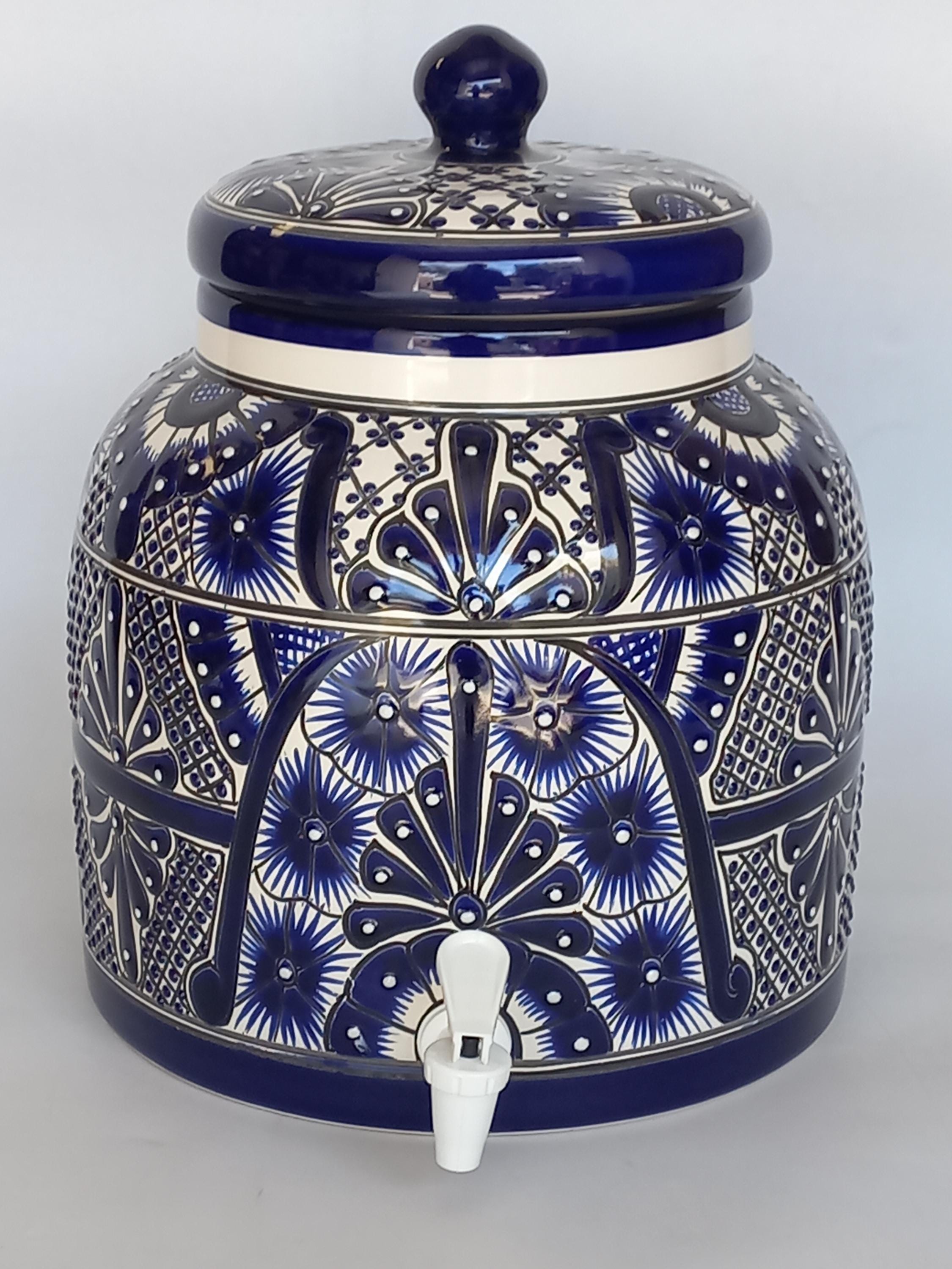 WATER CROCK Beverage Dispenser Mexican Talavera Pottery Container Cute ...