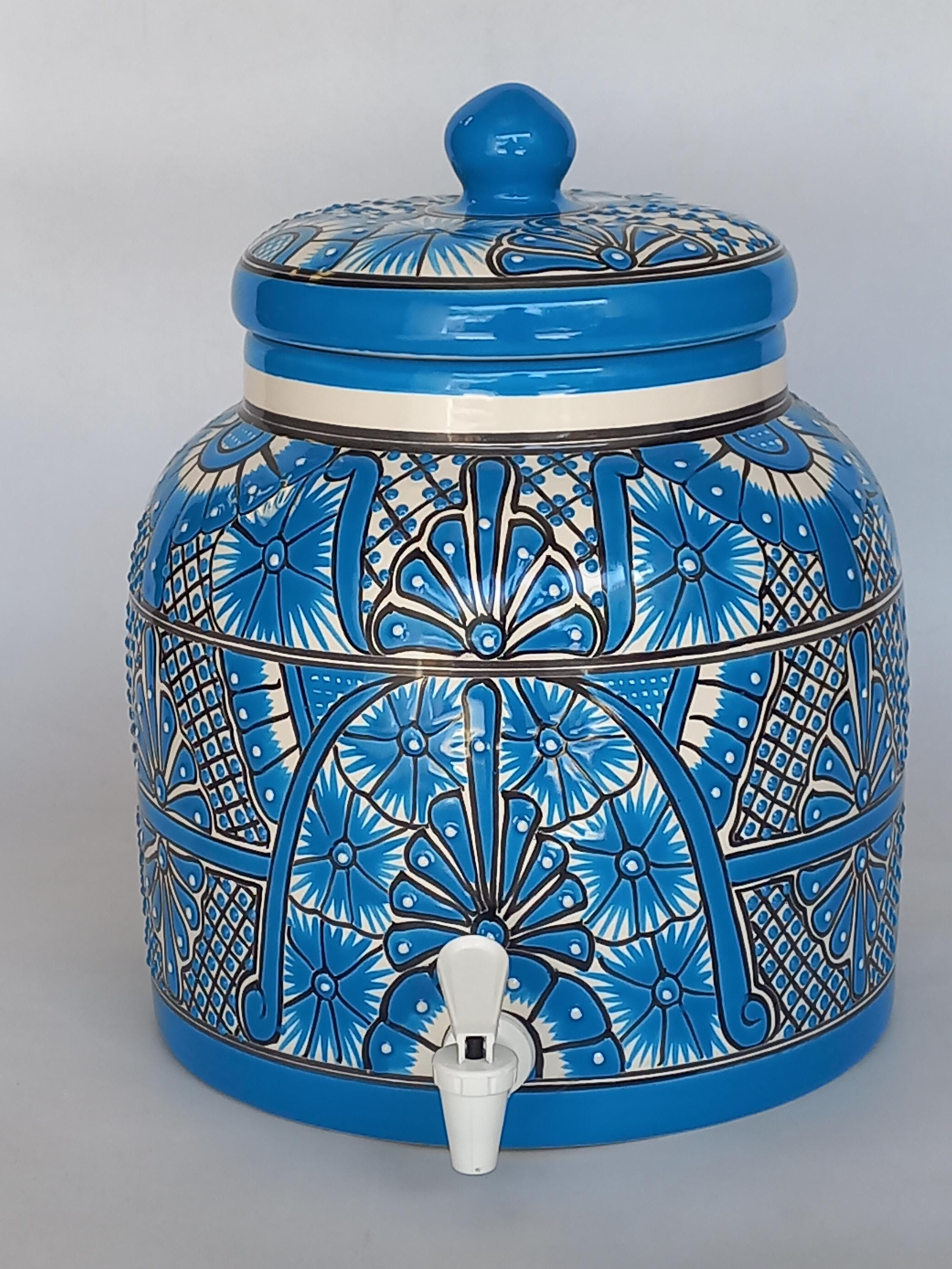 WATER CROCK Beverage Dispenser Mexican Talavera Pottery Container Cute ...
