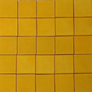100 CERAMIC TILES Yellow  Mexican handmade talavera tile backsplash mosaic 4 X 4&quot;