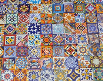 200 MIXED DESIGNS Mexican tile handmade talavera backsplash mosaic 4 X 4"