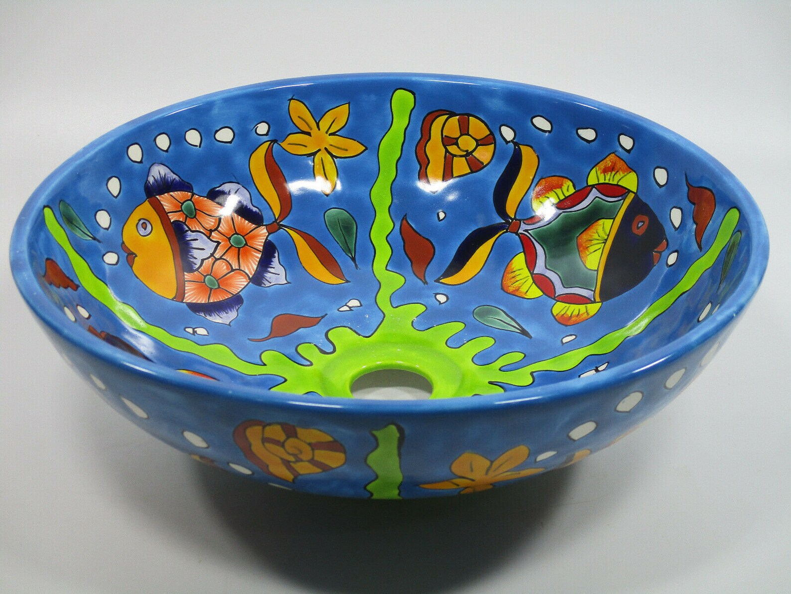 14 Round TALAVERA VESSEL SINK Mexican Handmade Ceramic Etsy UK