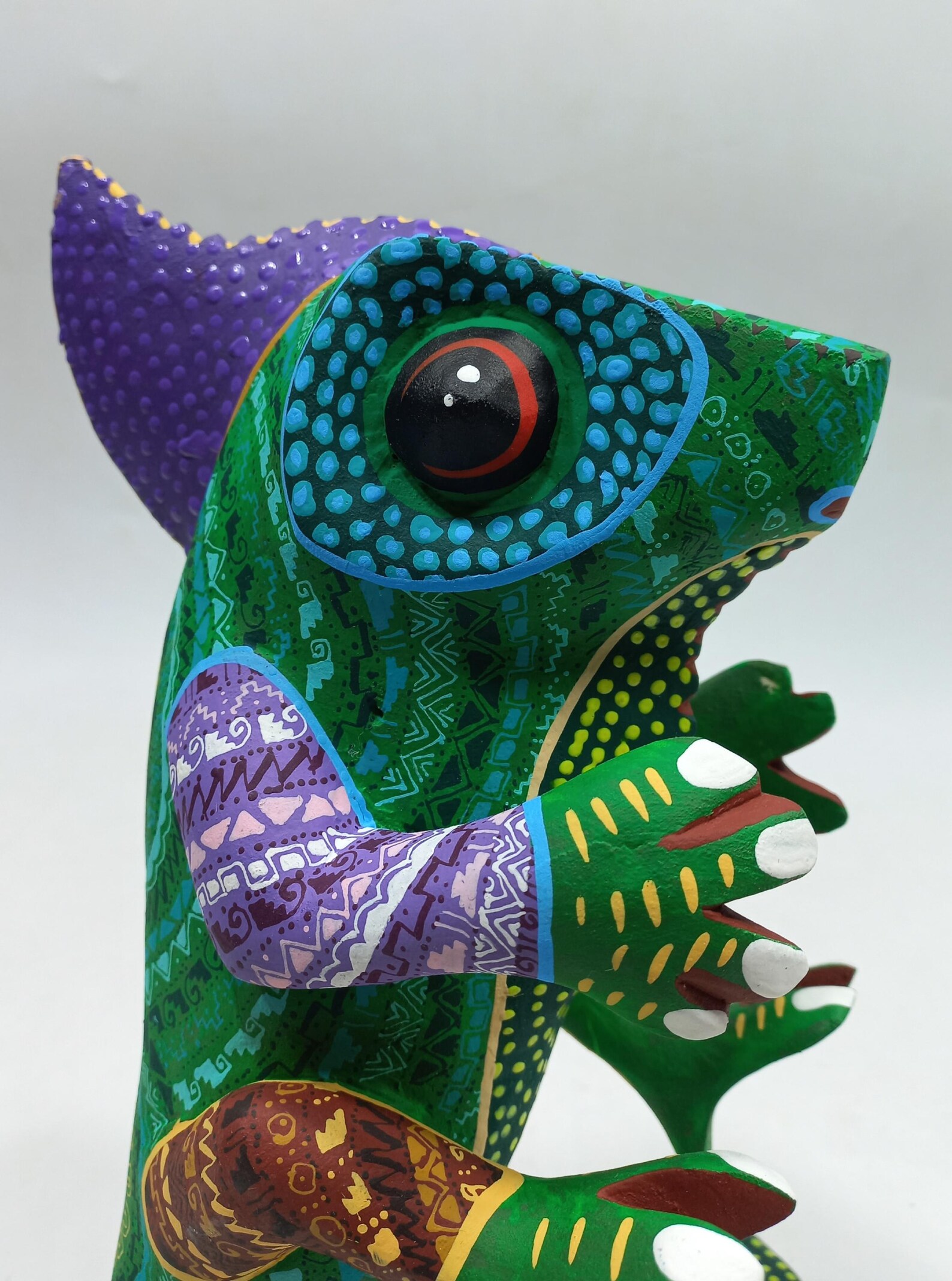 11" Large ALEBRIJE wood carving, colorful folk art, hand painted mexican sculpture, home decor craft