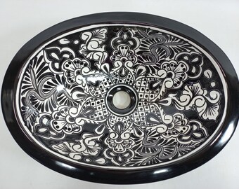 16" X 12" TALAVERA SINK drop in or undermount mexican bathroom handmade ceramic