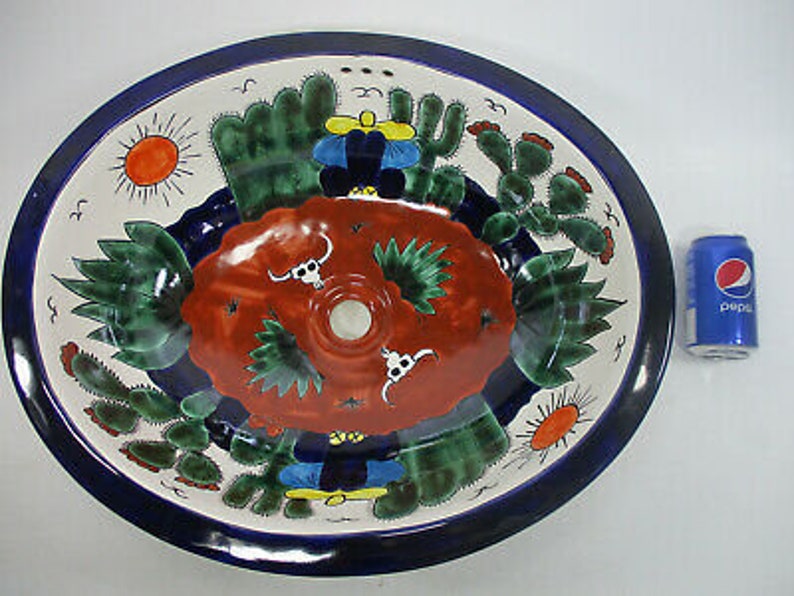 21 X 17 TALAVERA SINK drop in or undermount mexican bathroom handmade ceramic