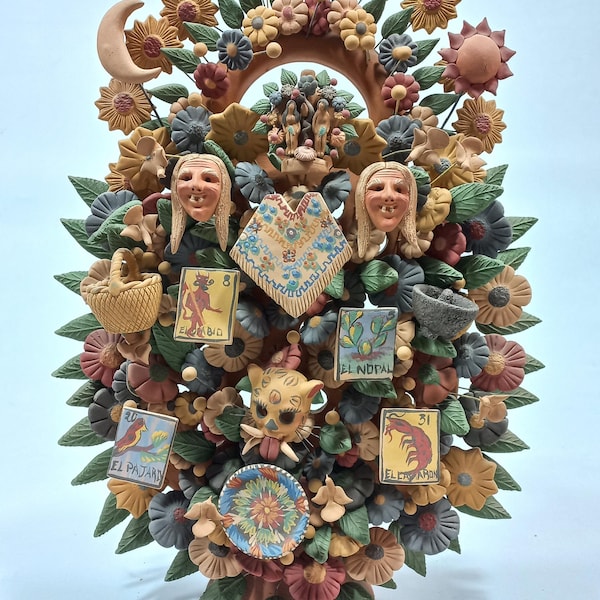 CLAY TREE of LIFE, 100% handmade, colorful mexican folk art