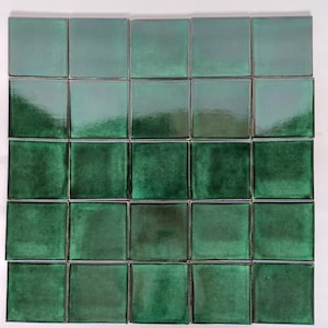 200 CERAMIC TILES GREEN Mexican handmade talavera tile backsplash mosaic 4 X 4&quot;