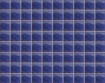 100 COBALT BLUE TILES - 2" Mexican ceramic tile, handmade talavera backsplash mosaic 2x2 2"X2"