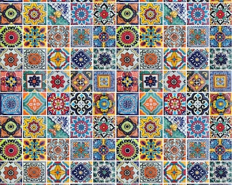 6000 AZULEJOS DE CERÁMICA con patrones variados, mosaico mexicano de talavera hecho a mano para salpicaderos, 2 X 2".