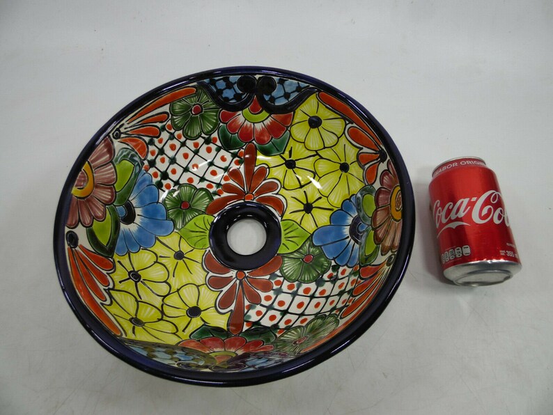 10 ROUND TALAVERA SINK Vessel Mexican Bathroom Sink Etsy Canada