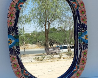 TALAVERA SPIEGEL Badezimmer Wand Dekor Eitelkeit, mexikanische Keramik Volkskunst hängen