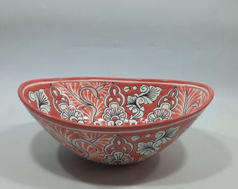 Lavabo de Talavera de 16", recipiente ovalado, cerámica mexicana hecha a mano, baño, arte popular