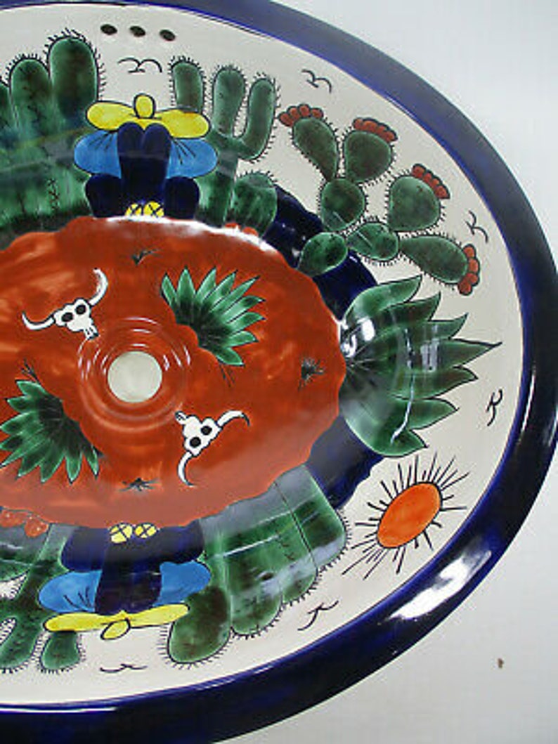 21 X 17 TALAVERA SINK drop in or undermount mexican bathroom handmade ceramic