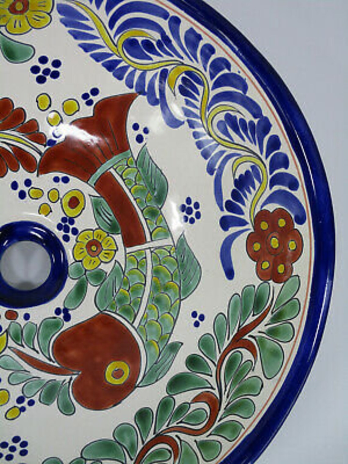 17 Round TALAVERA VESSEL SINK Mexican Handmade Ceramic Etsy