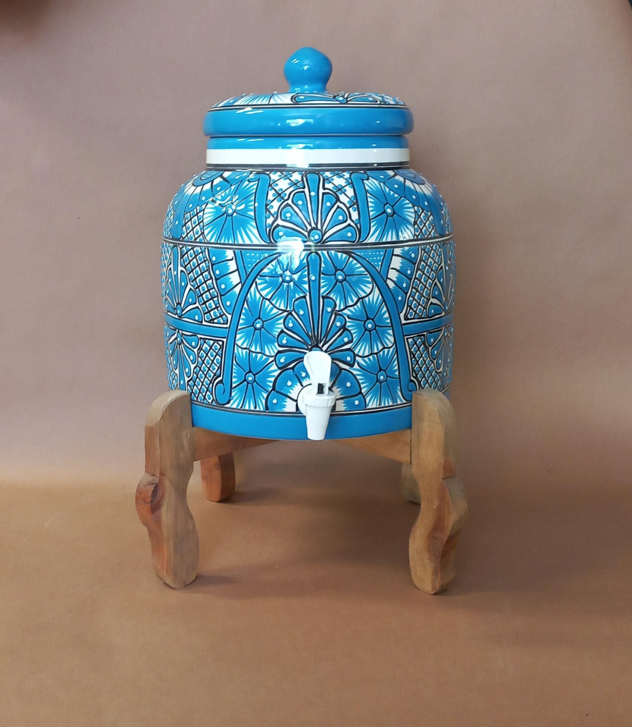 ポーラ・マッカードル Summer's dey 350/325 WATER CROCK Beverage Dispenser Mexican Talavera Pottery Cute Folk