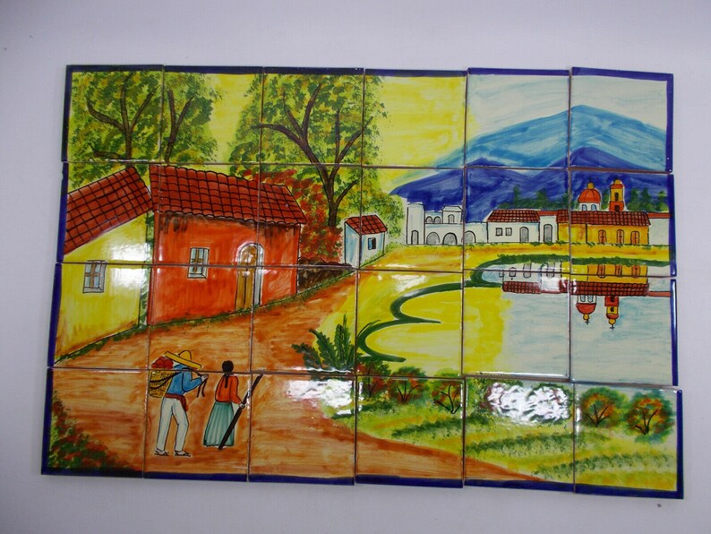 TALAVERA MOSAIC MURAL mexican tile backsplash traditional Etsy