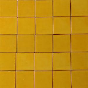 50 CERAMIC TILES Yellow  Mexican handmade talavera tile backsplash mosaic 4 X 4&quot;